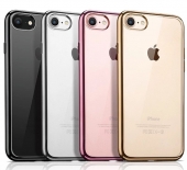 Silicone Case With Chrome Rim for iPhone 7