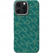 Pitaka Tactile Woven Case Monogram for iPhone 16 Pro Max, Green/Gold (KI1601PTKP)