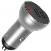 Baseus Digital Display Dual USB 4.8A Car Charger 24W, Silver