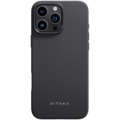 Pitaka Military-Grade Protective Case Twill 600D for iPhone 16 Pro Max, Black/Grey (KI1601PMPA)