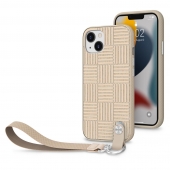 Moshi Altra Slim Hardshell Case with Wrist Strap for iPhone 13, Sahara Beige (99MO117702)