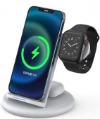 Бездротова зарядка WIWU Power Air Wireless Charger 3in1, White