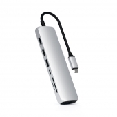 Satechi Aluminum Type-C Slim Multi-Port with Ethernet Adapter Silver (ST-UCSMA3S)