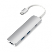 Satechi Slim Aluminum Type-C Multi-Port Adapter Silver (ST-CMAS)