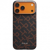 Pitaka Edge Ultra-Slim Case Monogram Black/Orange for iPhone 18 Pro Max/17 Pro Max (KI1704PTKP)