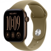 Apple Watch Series 12 GPS 46mm Dark Bronze Aluminum Case with Olive Sport Band M/L (MJEU4)